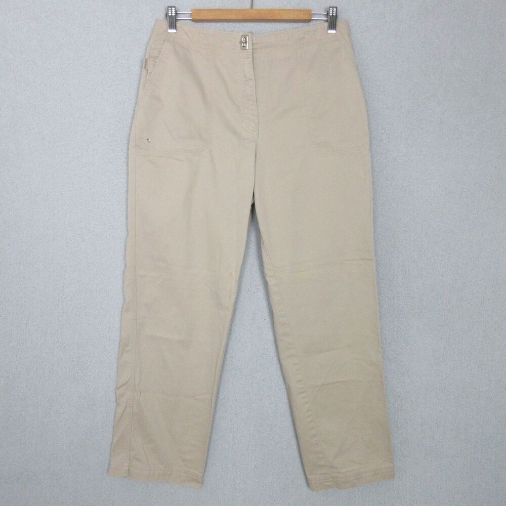 Ralph Lauren LRL Khaki Pants Women 10 (32x28) Cotton Straight Leg Casual Relaxed